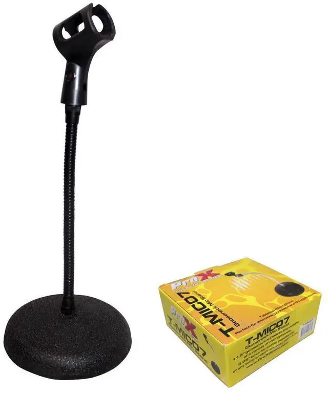Alt view image 6 of 10 - ProX T-MIC07 Gooseneck Desktop Microphone Stand With 6" Round Base
