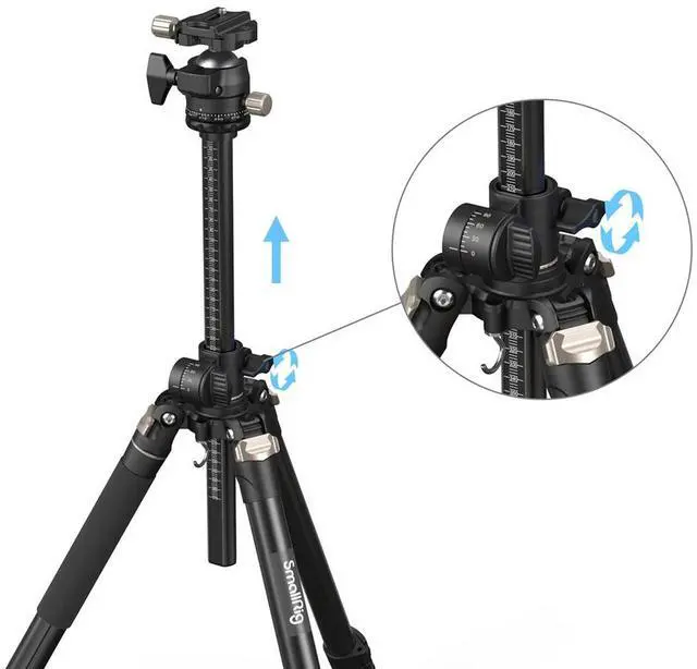 Alt view image 4 of 7 - SmallRig CT200 4-Section Lateral Center Column Aluminum Tripod/Monopod
