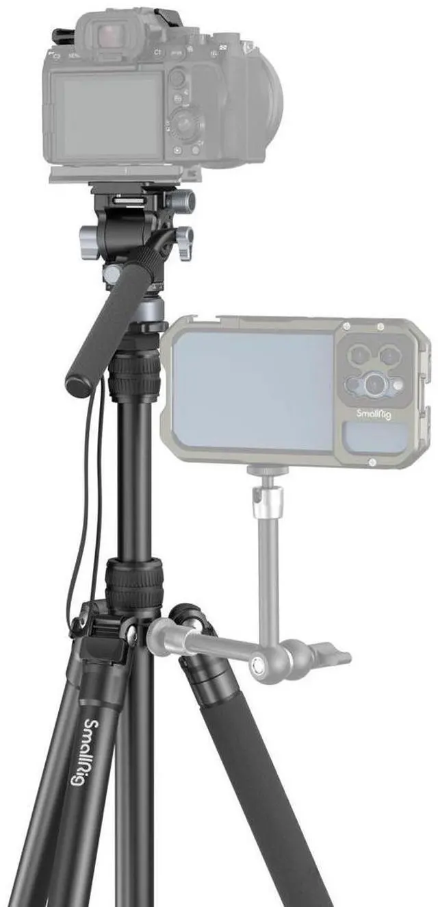 Alt view image 2 of 7 - SmallRig FreeBlazer CT190 4-Section Aluminum Tripod with Video Head