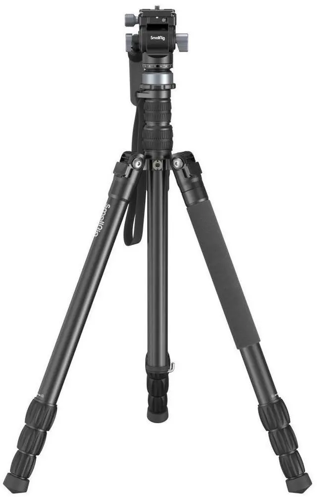 Alt view image 3 of 7 - SmallRig FreeBlazer CT190 4-Section Aluminum Tripod with Video Head