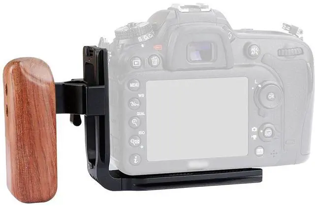 Alt view image 6 of 6 - CAMVATE ARCA Style Quick Release L Baseplate with Wooden Handgrip, Left Side