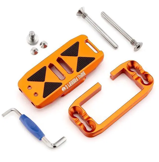 Alt view image 3 of 6 - 3 Legged Thing Ellie PD Universal L-Bracket with Peak Design Capture, Compatible Base, Copper, Orange