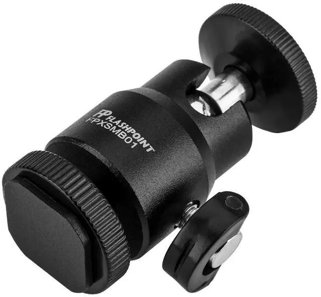 Alt view image 3 of 6 - Flashpoint Lightweight Mini Ball Head with Lock and Cold Shoe #FPX-SM-B01