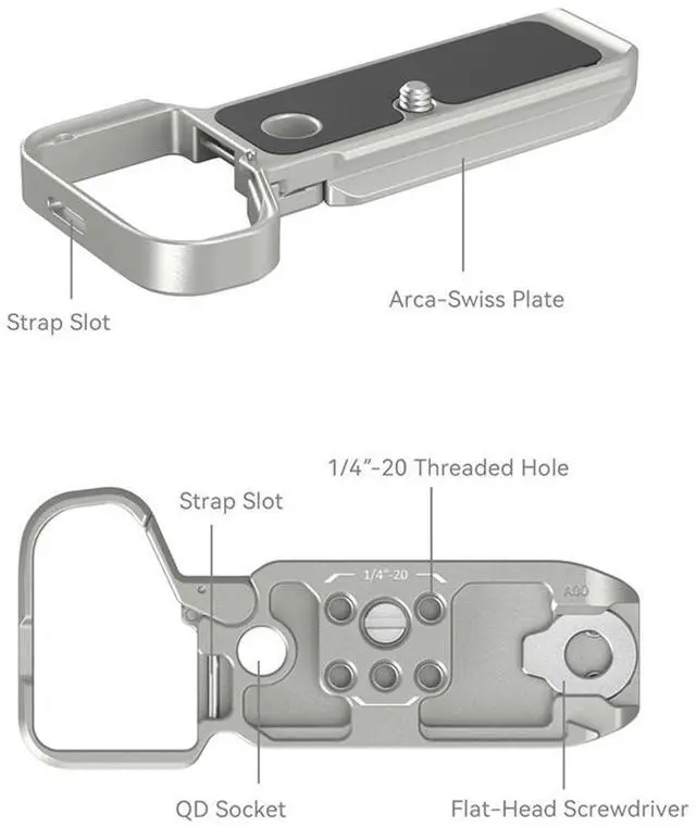 Alt view image 2 of 5 - SmallRig Bottom Mount Plate for Sony Alpha 7C II and Alpha 7CR, Silver