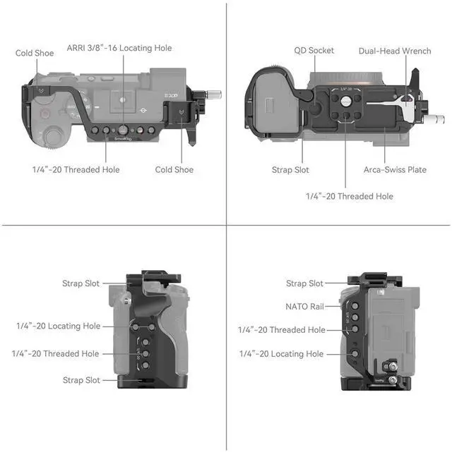 Alt view image 3 of 7 - SmallRig 4422 Full Camera Cage Kit for Sony Alpha 7C II and Alpha 7CR