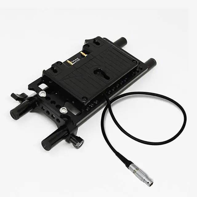 Alt view image 2 of 6 - Core SWX 15mm Rail Mount Cheese Plate with 3-Stud Battery Plate and 10" 2-Pin Coil Cable for RED Komodo
