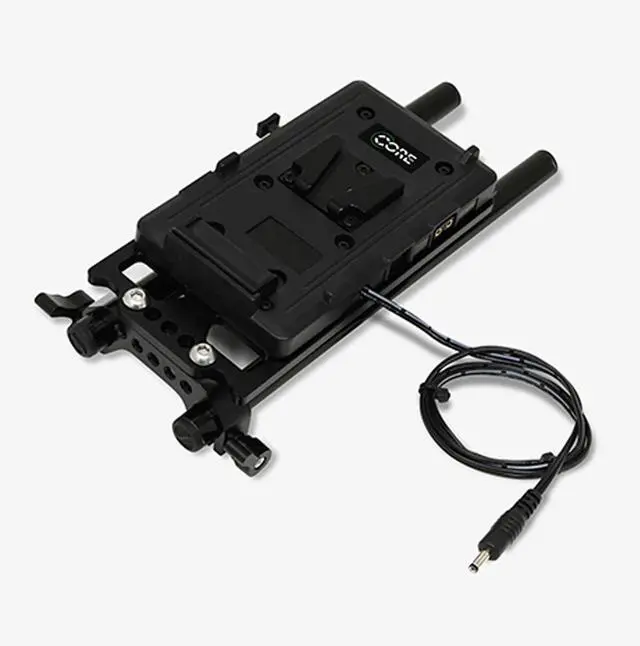Alt view image 2 of 6 - Core SWX 15mm Rail Mount Cheese Plate with V-Mount Battery Plate and 18" Regulated 8V Cable for Canon C100/C100MK2