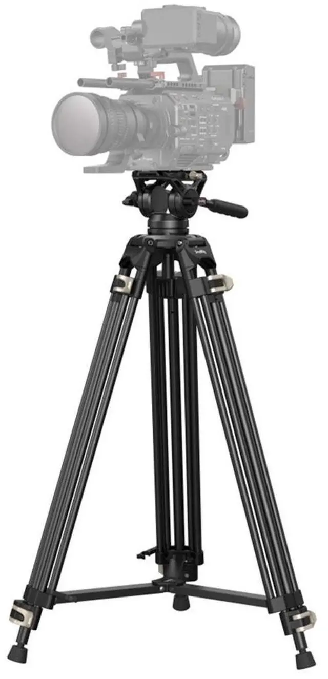 Alt view image 4 of 5 - SmallRig AD-01 3751B 3-Section Heavy-Duty Aluminum Tripod with Fluid Head, Bundle with Universal Tripod Dolly