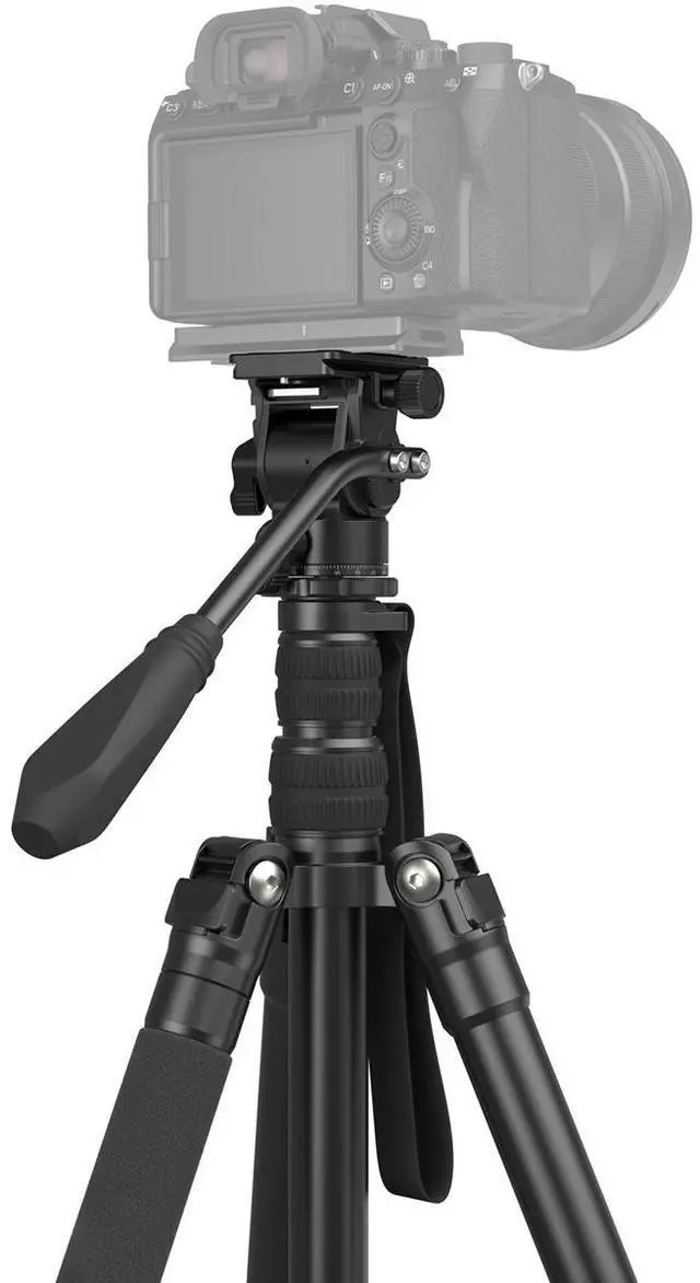 Alt view image 2 of 7 - SmallRig CT180 4-Section Aluminum Video Tripod with Mini Fluid Head Kit