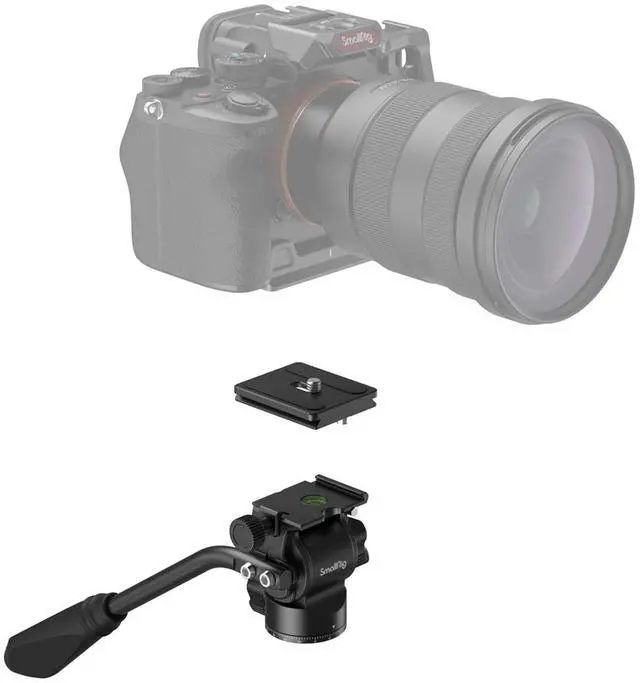 Alt view image 7 of 7 - SmallRig CT180 4-Section Aluminum Video Tripod with Mini Fluid Head Kit