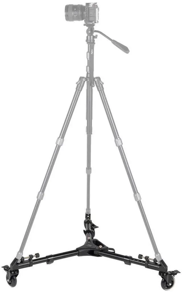 Alt view image 5 of 5 - SmallRig AD-01 3751B 3-Section Heavy-Duty Aluminum Tripod with Fluid Head, Bundle with Universal Tripod Dolly