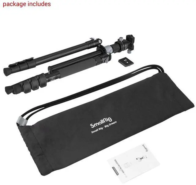 Alt view image 7 of 7 - SmallRig AP-20 4-Section Carbon Fiber Tripod with Ball Head and Center Column