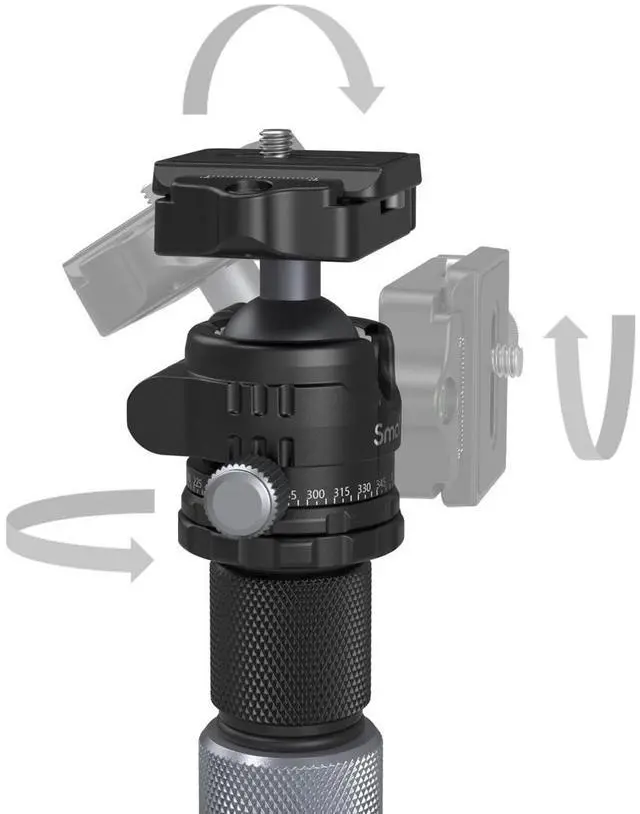 Alt view image 6 of 7 - SmallRig AP-20 4-Section Carbon Fiber Tripod with Ball Head and Center Column