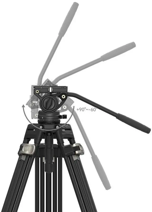 Alt view image 2 of 5 - SmallRig AD-80 2-Section FreeBlazer Heavy-Duty Aluminum Alloy Tripod with Fluid Head