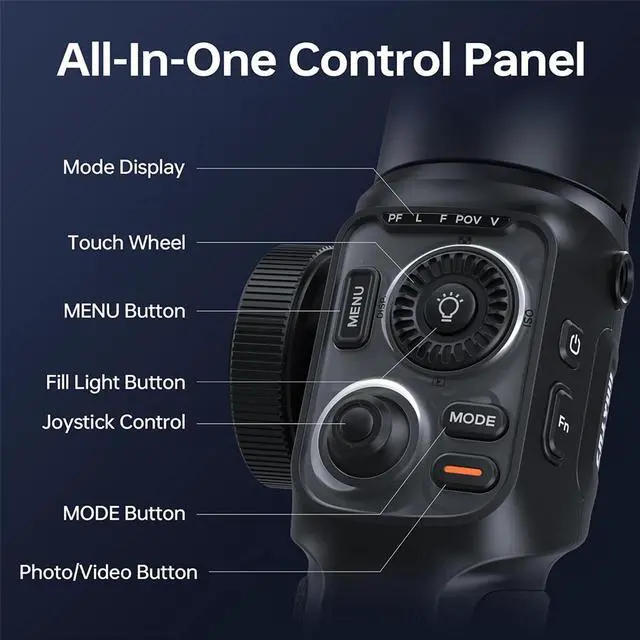 Alt view image 6 of 7 - Zhiyun SMOOTH 5S AI 3-Axis Handheld Gimbal Stabilizer Pro for Smartphone, Black