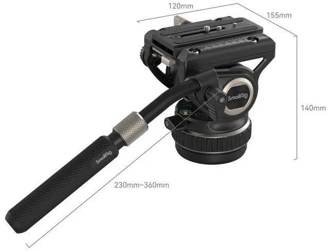 Alt view image 2 of 5 - SmallRig DH10 Heavy-Duty Video Head with 75mm Flat Base