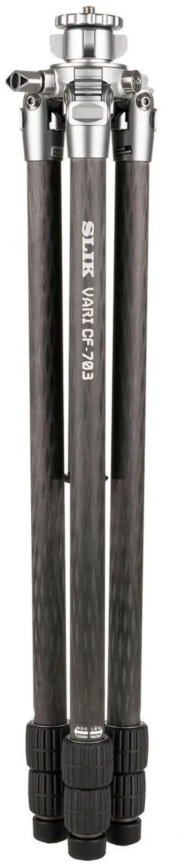 Alt view image 4 of 8 - Slik VARI CF-703 3-Section CF Tripod Professional Kit, 17.6 lbs Capacity #615928