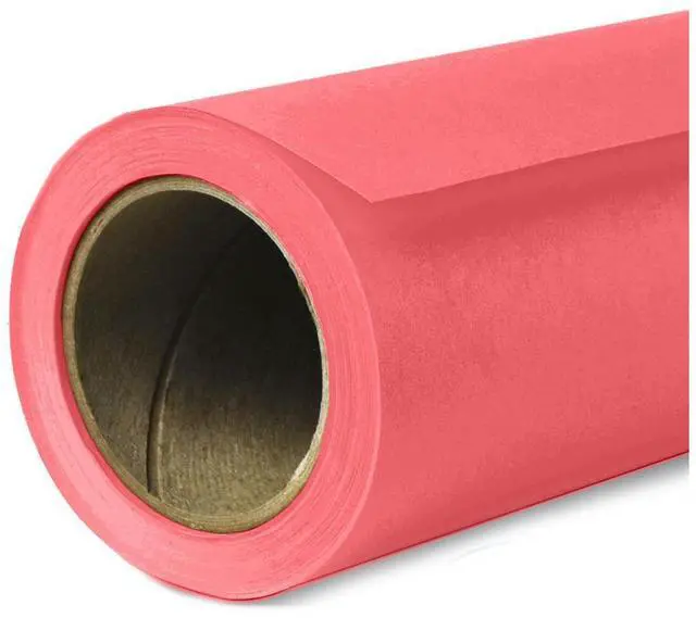 Alt view image 3 of 6 - Savage 26"x36' Widetone Seamless Background Paper, Flamingo, 2-Pack, Bundle with 4x 1-1/4x1" Steel Spring Orange Clamp