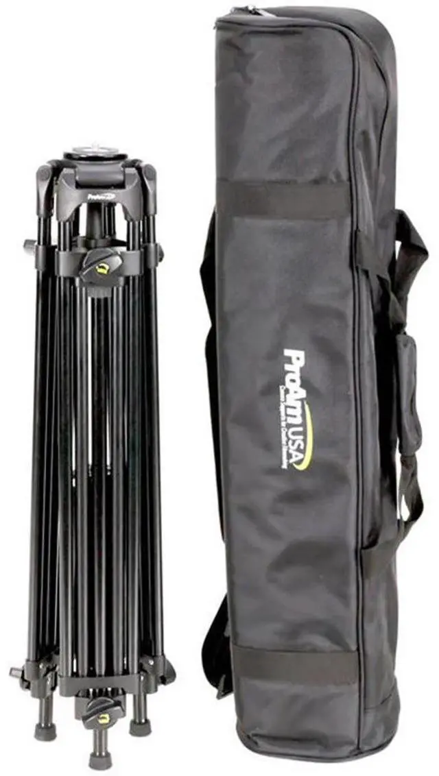 Alt view image 2 of 2 - ProAm Professional Tandem-Leg 2-Section Aluminum Video Tripod with 75mm Bowl Mount