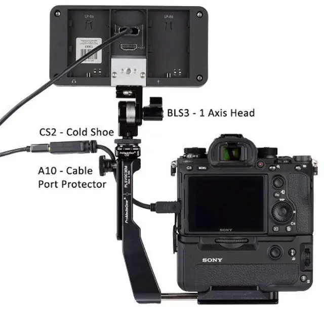 Alt view image 3 of 4 - ProMediaGear PLSVGC4EM L-Bracket for Sony Alpha a7R IV and a9 Mark II with VG-C4EM Battery Grip