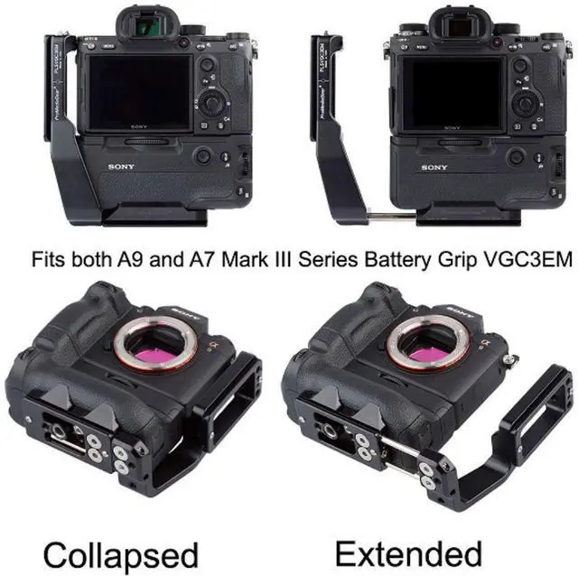 Alt view image 2 of 4 - ProMediaGear PLSVGC4EM L-Bracket for Sony Alpha a7R IV and a9 Mark II with VG-C4EM Battery Grip