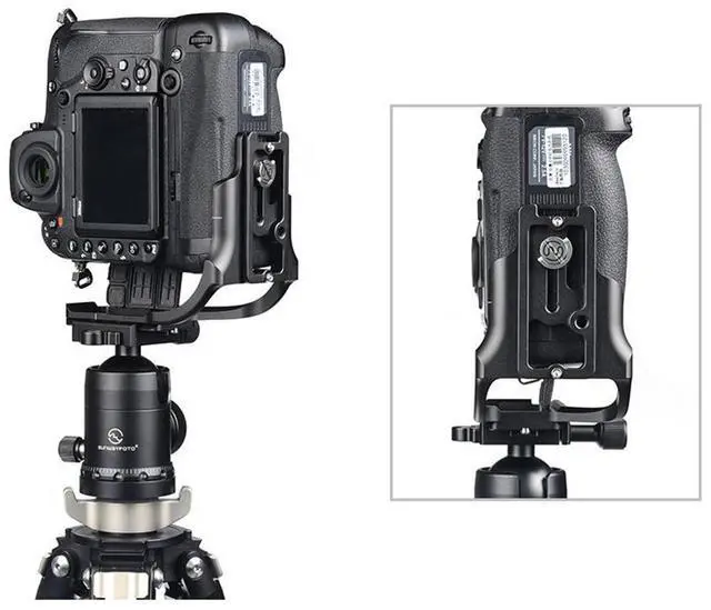 Alt view image 3 of 5 - SunwayFoto Dedicated L-Bracket with Battery Grip for Nikon D850 Camera