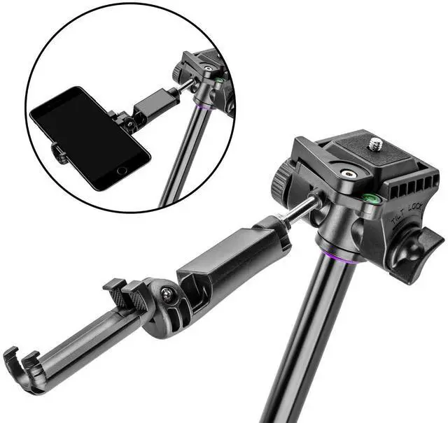 Alt view image 3 of 7 - Takama Takama Flip-Zip Tripod Monopod Kit, for Camera andSmartphone with Mount Head and Lightweight Compact Bag for Multi-Functional Photo, Video and Phone   Photography