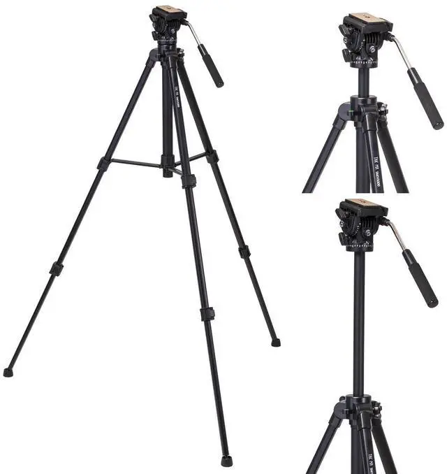 Alt view image 5 of 7 - Takama Takama 66" 3 Section Flip Video Camera Tripod withFluid Drag Head