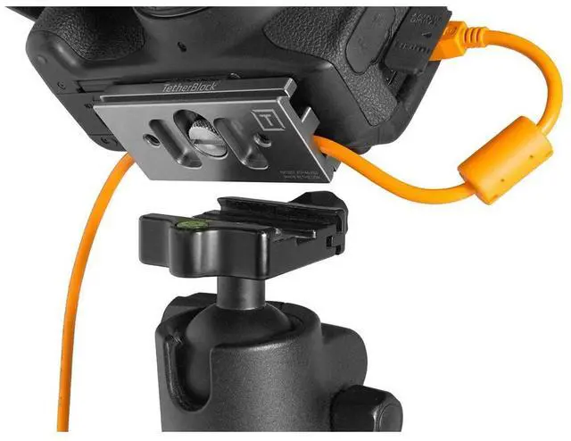 Alt view image 7 of 8 - TetherBlock QR Plus Arca-Type Quick Release Plate for Tethered Photography (Gre