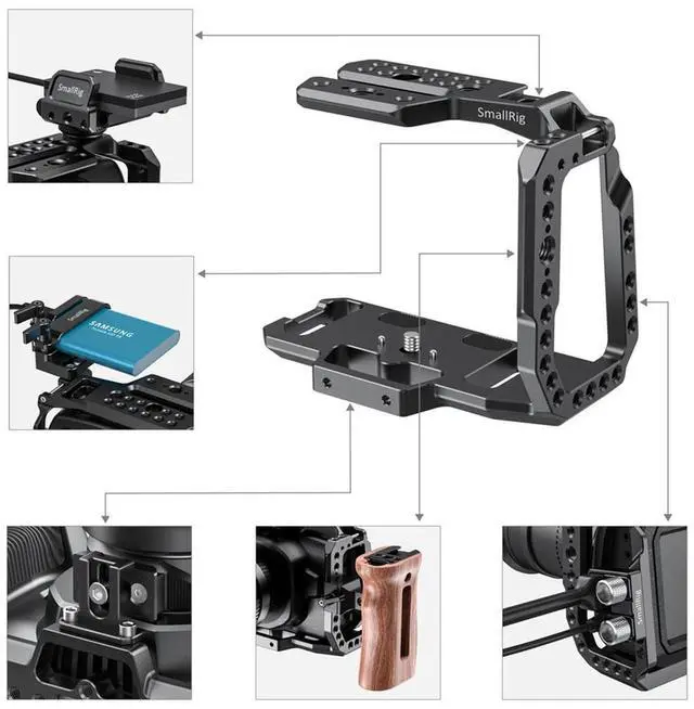 Alt view image 7 of 7 - SmallRig CVB2254B Half Cage for Blackmagic Design Pocket Cinema Camera 4K & 6K