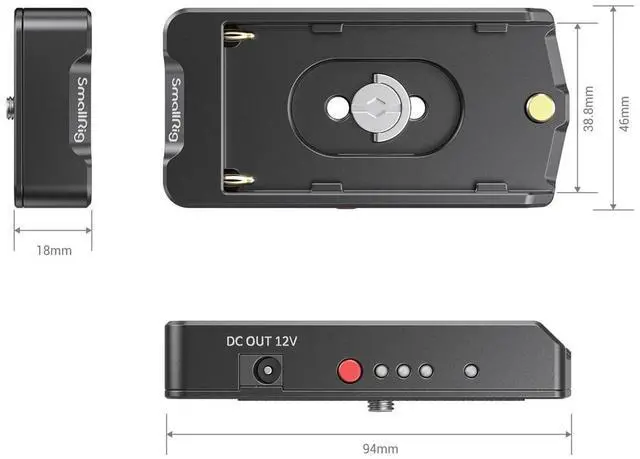 Alt view image 6 of 7 - SmallRig NP-F Battery Adapter Plate