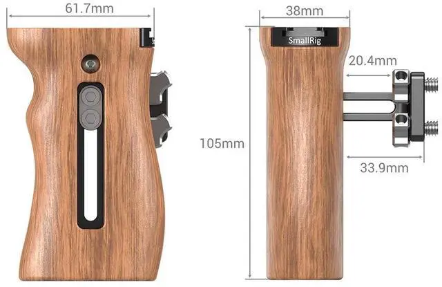 Alt view image 2 of 4 - SmallRig Universal Wooden Side Handle