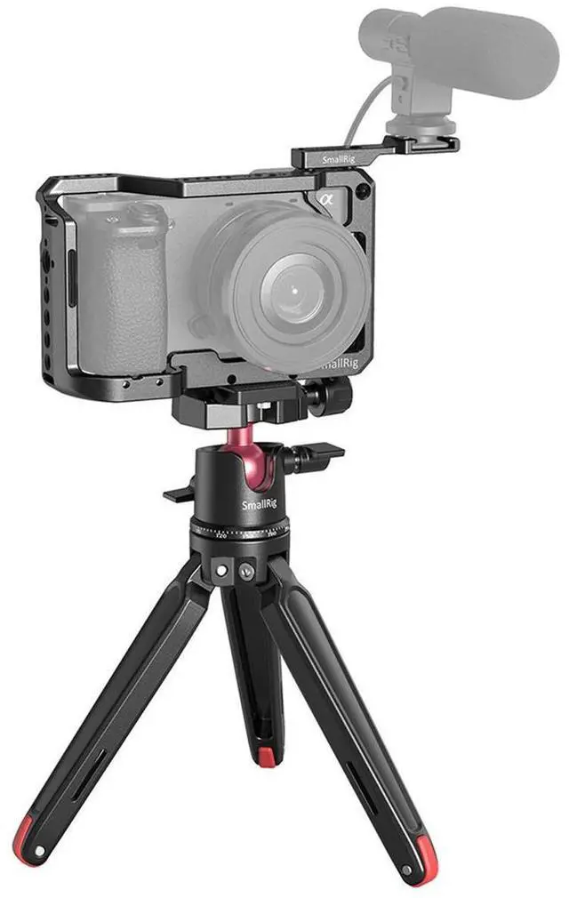 Alt view image 2 of 4 - SmallRig Vlog Kit with Cage, Tabletop Mini Tripod and Cold Shoe Extension for Sony A6100/A6300/A6400/A6500