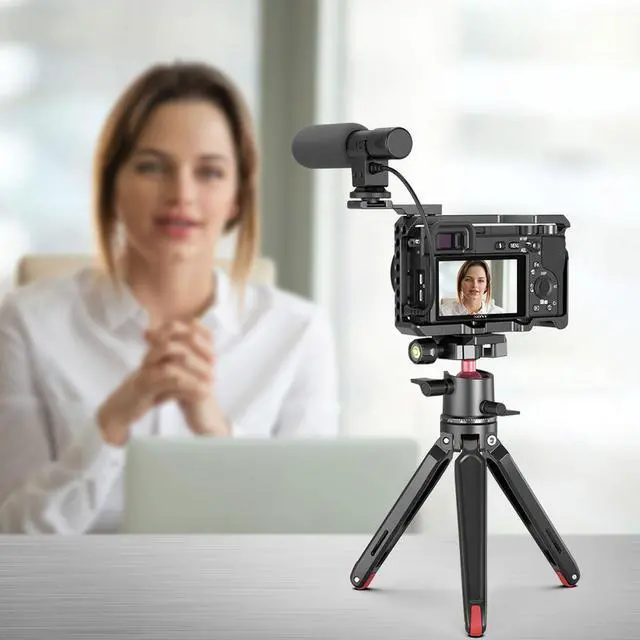 Alt view image 4 of 4 - SmallRig Vlog Kit with Cage, Tabletop Mini Tripod and Cold Shoe Extension for Sony A6100/A6300/A6400/A6500