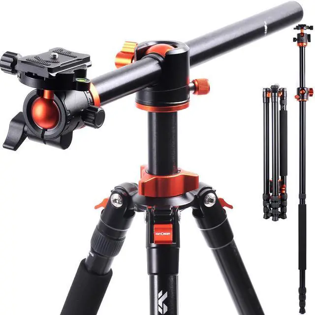Alt view image 8 of 14 - K&F Concept 78 inch DSLR Camera Tripods with Magnesium Alloy Rotatable Multi-Angle Center Column,Load Capacity up to 22lbs/10kg
