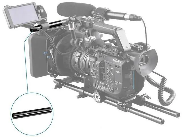 Alt view image 10 of 10 - SMALLRIG DSLR Camera Tripod 2pcs Black Aluminum Alloy 15mm Rod - 10cm 4 inch 1049