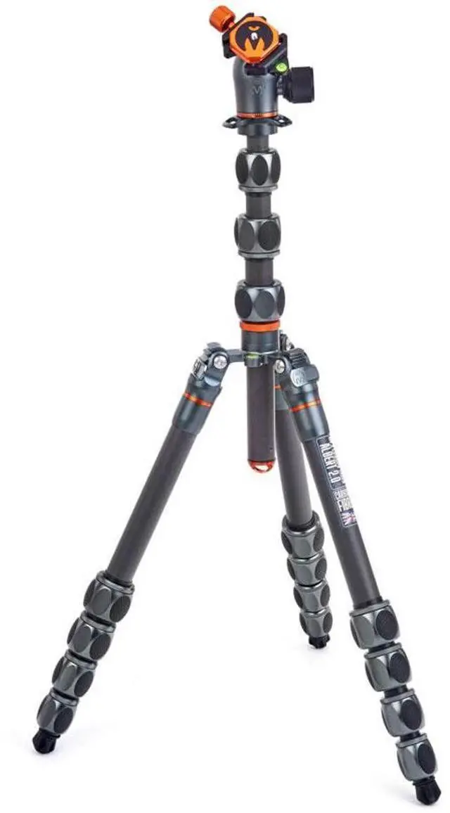 Main image of 3 Legged Thing Albert 2.0 5-Section Carbon Fiber Tripod with AirHed Pro Ball Head, Metallic Slate Gray