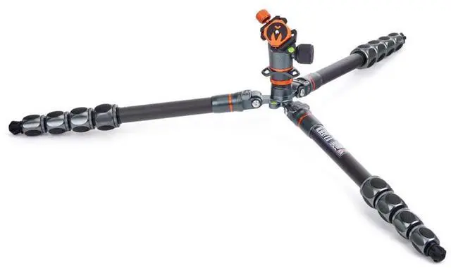 Alt view image 3 of 7 - 3 Legged Thing Albert 2.0 5-Section Carbon Fiber Tripod with AirHed Pro Ball Head, Metallic Slate Gray