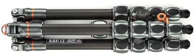 Alt view image 6 of 7 - 3 Legged Thing Albert 2.0 5-Section Carbon Fiber Tripod with AirHed Pro Ball Head, Metallic Slate Gray