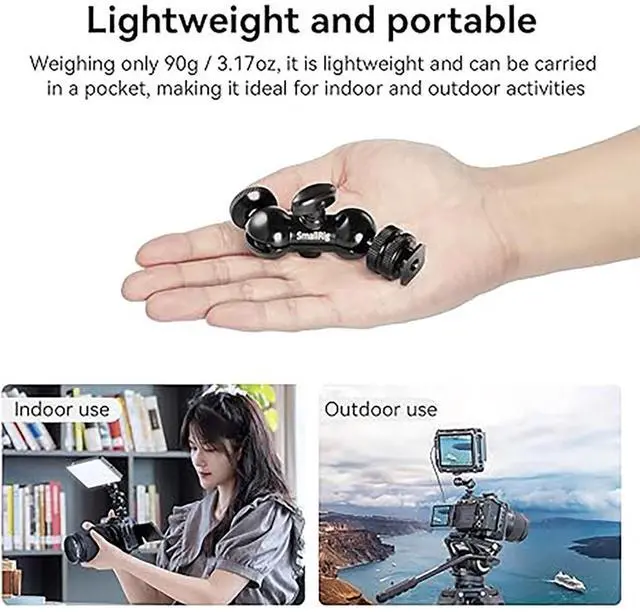 Alt view image 14 of 14 - SMALLRIG Multi-function Double BallHead w/ shoe mount & 1/4" screw 1135