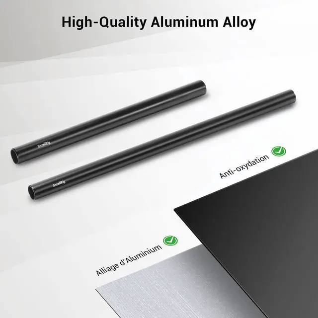 Alt view image 5 of 7 - SmallRig 15mm with M12 Thread Black Aluminum Alloy Rods Combination, 6-Pack