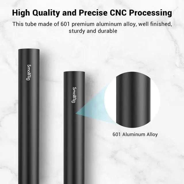Alt view image 3 of 7 - SmallRig 15mm with M12 Thread Black Aluminum Alloy Rods Combination, 6-Pack