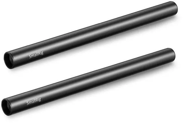 Alt view image 3 of 5 - SmallRig Baseplate with Dual 15mm Rod Clamp - With SmallRig 15mm Black Aluminum Alloy Rod Pair, M12 Thread, 8"