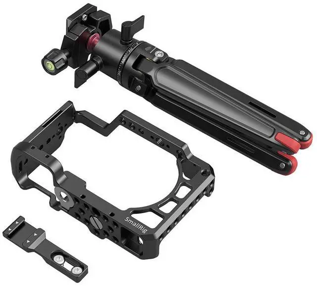 Alt view image 3 of 4 - SmallRig Vlog Kit with Cage, Tabletop Mini Tripod and Cold Shoe Extension for Sony A6100/A6300/A6400/A6500
