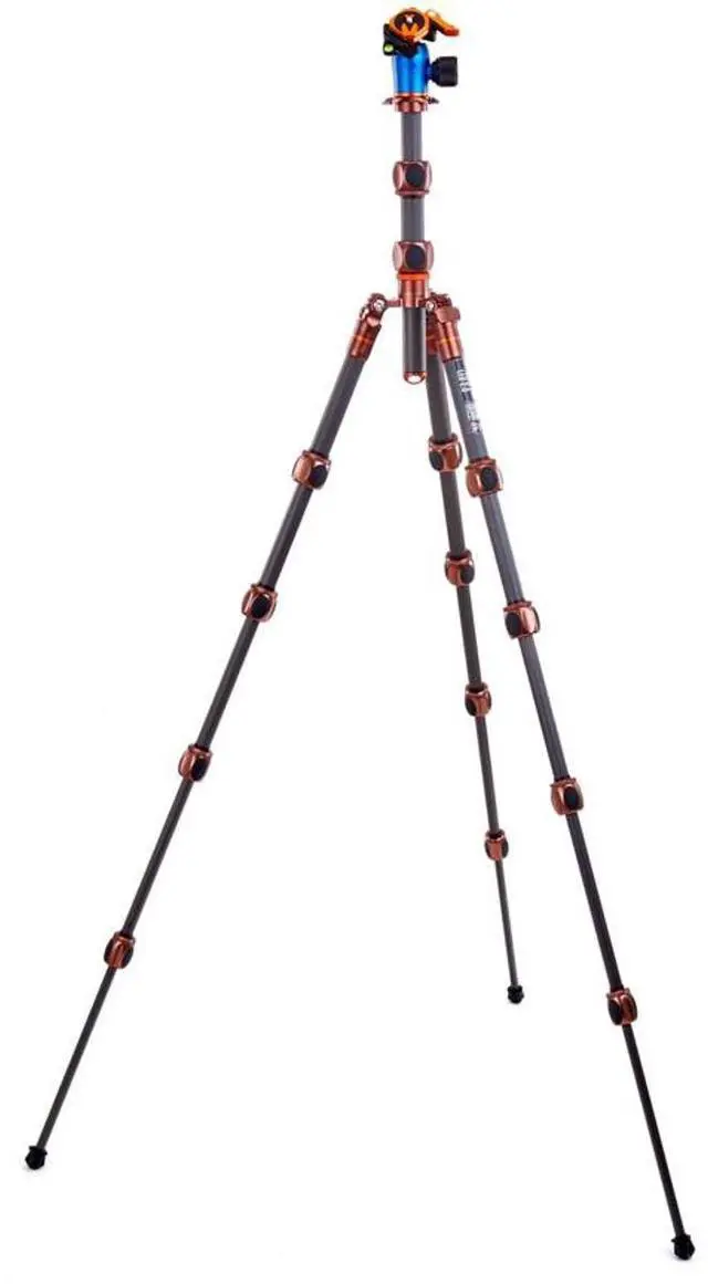 Alt view image 4 of 7 - 3 Legged Thing Leo 2.0 5-Section Carbon Fiber Tripod with AirHed Pro Lever Ball Head, Earth Bronze & Ocean Blue