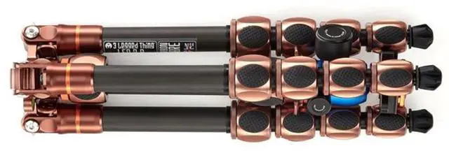 Alt view image 6 of 7 - 3 Legged Thing Leo 2.0 5-Section Carbon Fiber Tripod with AirHed Pro Lever Ball Head, Earth Bronze & Ocean Blue