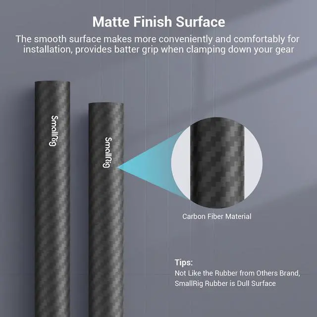 Alt view image 3 of 7 - SmallRig 15mm Carbon Fiber Rod, 6", 2-Pack