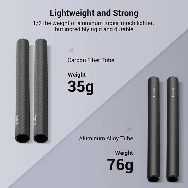 Alt view image 4 of 7 - SmallRig 15mm Carbon Fiber Rod, 6", 2-Pack