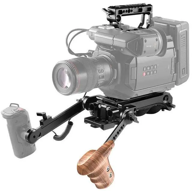 Alt view image 7 of 7 - SmallRig Left Side Wooden Handle with ARRI Rosette for Handheld and Shoulder Mounting System