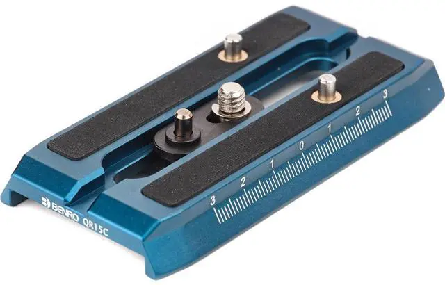 Alt view image 6 of 7 - Benro QR15C Quick Release Plate for KH25PC and KH26PC Video Head, Blue